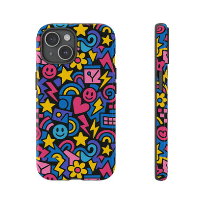Vibrant Multicolour Cartoon Protective Phone Case – Playful 3D Design for Stylish Protection – Compatible with iPhone 13, 14, 15 & 16 – all models including Pro, Pro Max & Plus