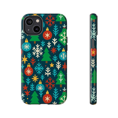 Multicolour 3D Wrap Protective Phone Case with Retro Christmas Design for Stylish Protection – Compatible with iPhone 13, 14, 15 & 16 – All Models Including Pro, Pro Max & Plus