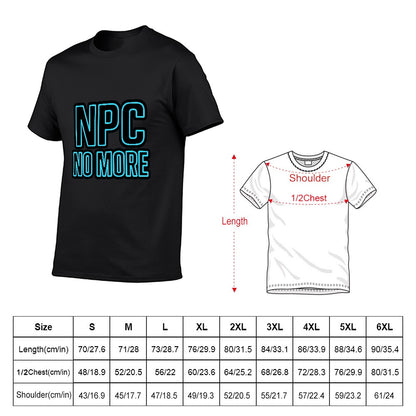 2025 New 150g Men's Short Sleeve T-Shirt with NPC No More Print, Casual Cotton Tee for Fitness, Leisure, and Everyday Wear