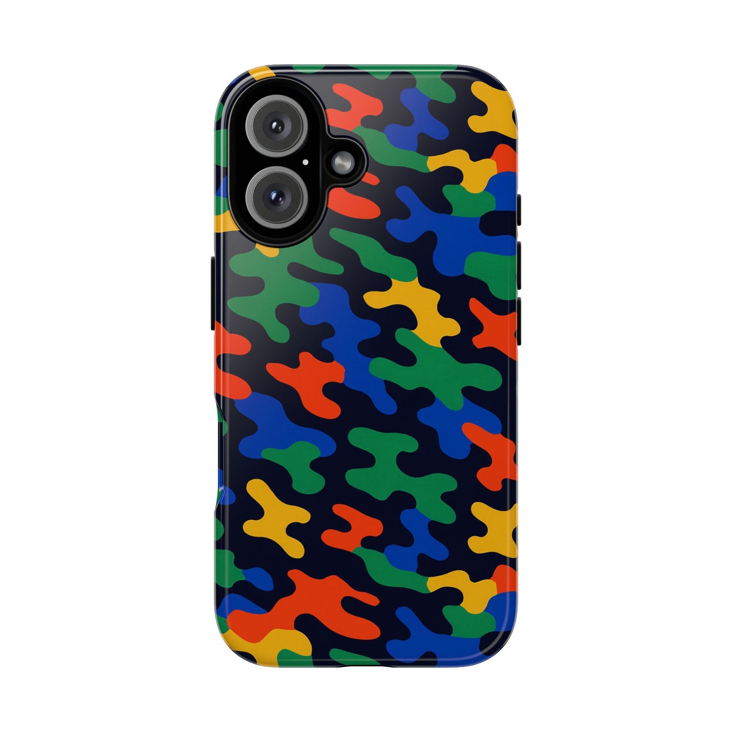 multicolour camouflage protective phone case with 3d wrap design for stylish smartphone protection compatible with iphone 13, 14, 15 & 16 – all models including pro, pro max & plus