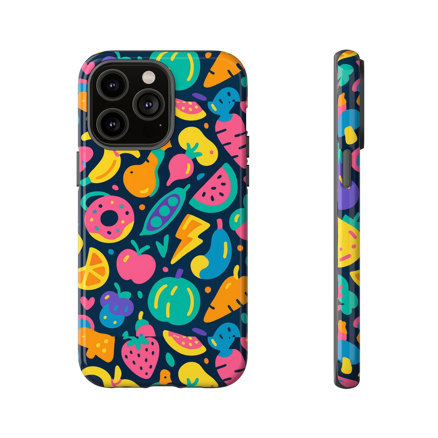 vibrant 3d fruit pattern protective phone case colourful accessory for stylish individuals compatible with iphone 13, 14, 15 & 16 – all models including pro, pro max & plus