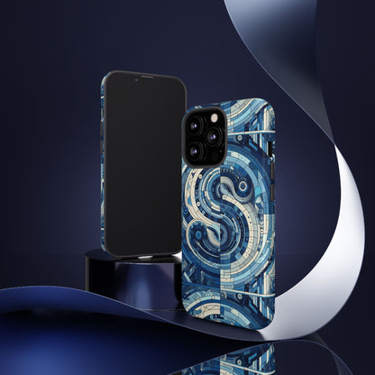 Blue Alphabet S Phone Case for Samsung and iPhone Shockproof Protective Cover with 3D Wrap Design and Vibrant Print