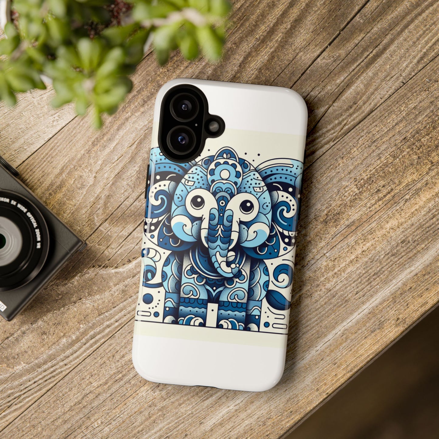 vibrant 3d elephant print protective phone case with colourful graphic design – stylish accessory compatible with iphone 13, 14, 15 & 16 – all models including pro, pro max & plus