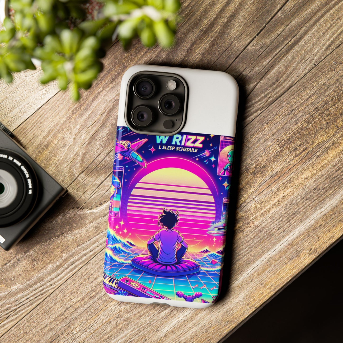 w rizz l sleep schedule protective phone case for anime lovers