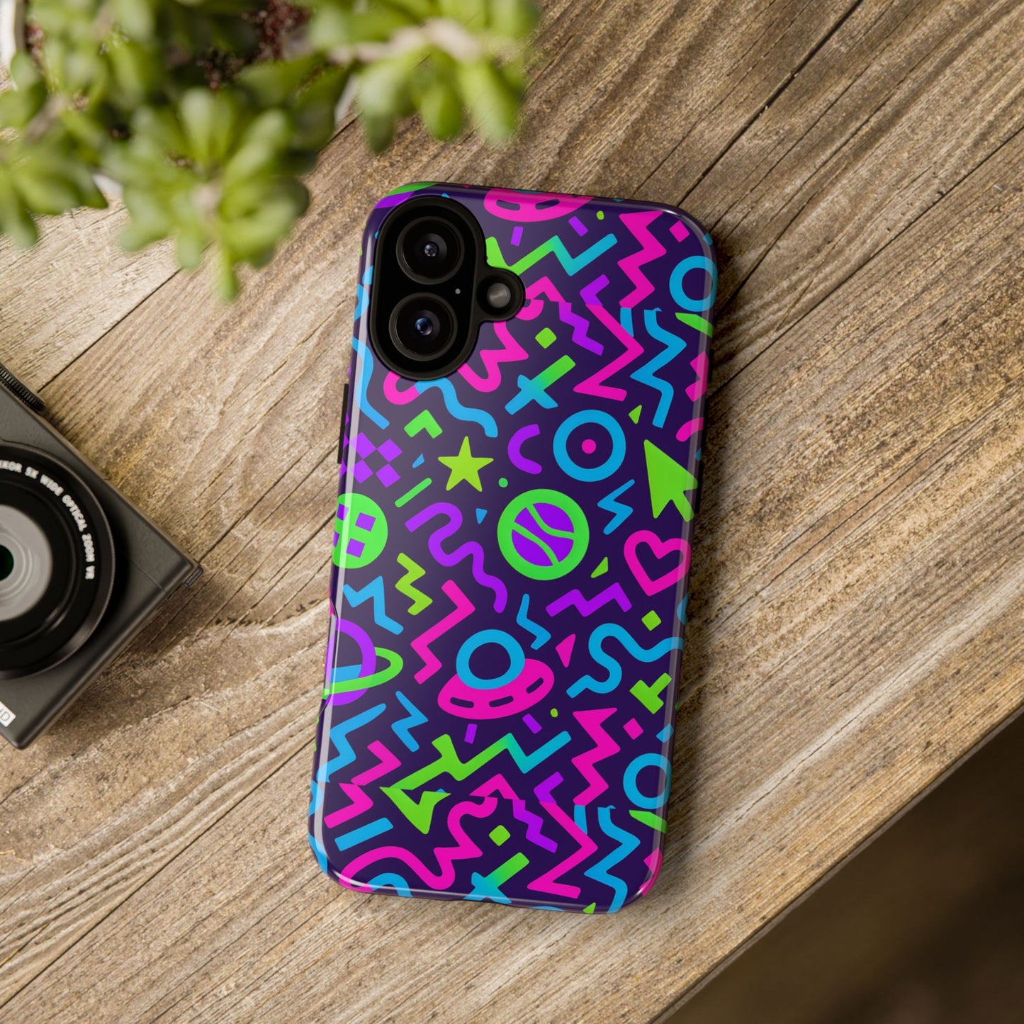 vibrant y2k abstract protective phone case with 3d wrap design for bold aesthetic compatible with iphone 13, 14, 15 & 16 – all models including pro, pro max & plus