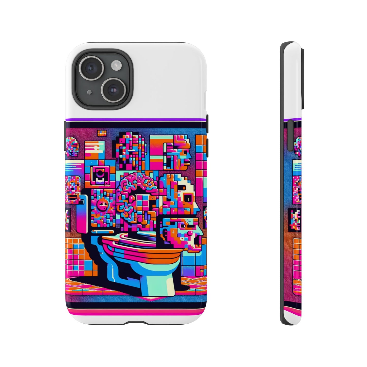 toilet head big brain 3d wrap protective phone case for anime lovers, durable tpu silicone, uv protected, stylish gift for birthdays and holidays