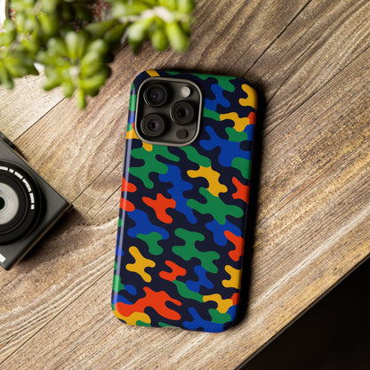 Multicolour Camouflage Protective Phone Case with 3D Wrap Design for Stylish Smartphone Protection Compatible with iPhone 13, 14, 15 & 16 – All Models Including Pro, Pro Max & Plus