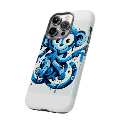 Protective 3D Wrap Phone Case with Playful Monkey Design in Blue – Stylish Protection for Men and Women Compatible with iPhone 13, 14, 15 & 16 – all models including Pro, Pro Max & Plus