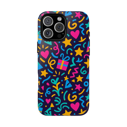 Vibrant Multicolour Retro Phone Case with Fun 3D Design for Stylish Protection and Unique Expression Compatible with iPhone 13, 14, 15 & 16 – all models including Pro, Pro Max & Plus