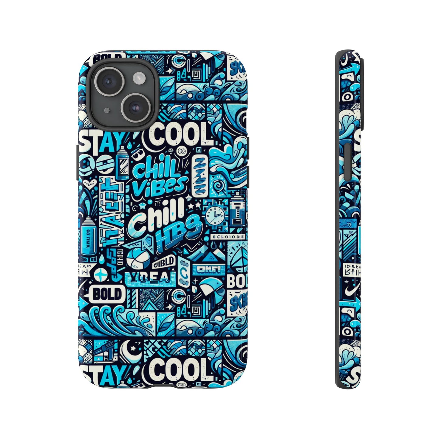 vibrant 3d wrap protective phone case with colourful chill vibes design – unique style accessory for self-expression compatible with iphone 13, 14, 15 & 16 – all models including pro, pro max & plus