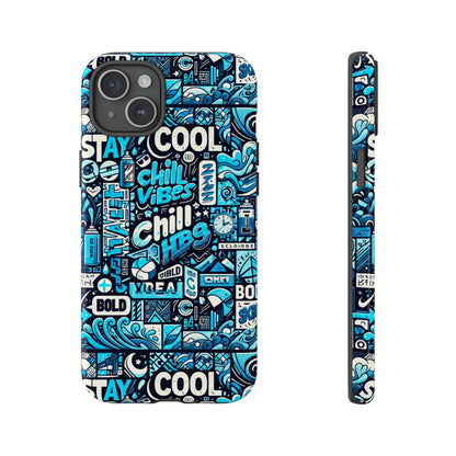 Vibrant 3D Wrap Protective Phone Case with Colourful Chill Vibes Design – Unique Style Accessory for Self-Expression Compatible with iPhone 13, 14, 15 & 16 – all models including Pro, Pro Max & Plus