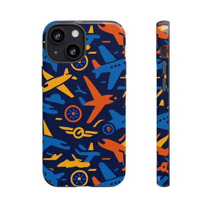 Vibrant 3D Airplane Pattern Protective Phone Case for Self-Expression and Stylish Protection Compatible with iPhone 13, 14, 15 & 16 – all models including Pro, Pro Max & Plus