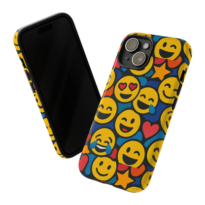 Multicolour Emoji Protective Phone Case with 3D Wrap Design Fun Accessory for Unisex Compatible with iPhone 13, 14, 15 & 16 – all models including Pro, Pro Max & Plus
