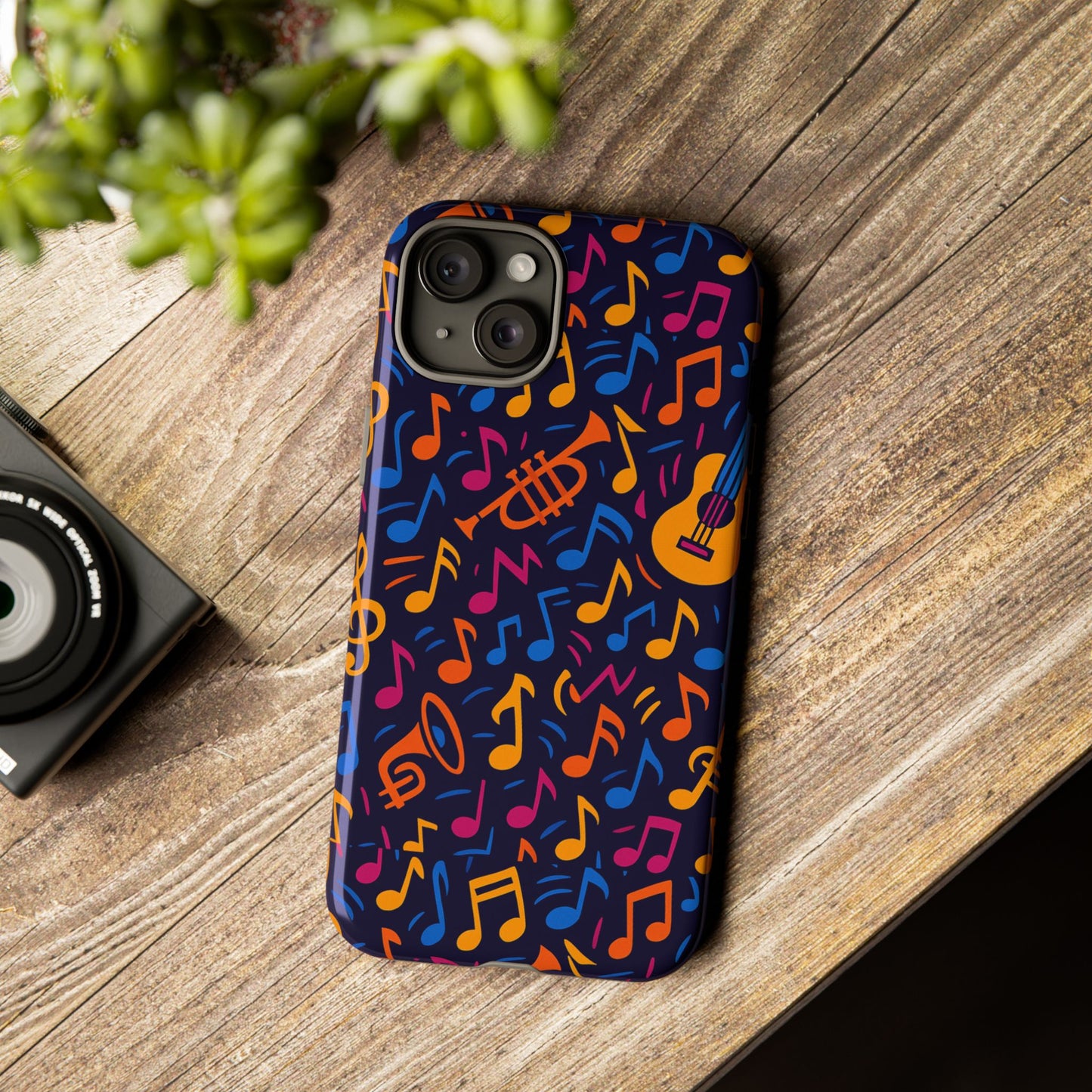 multicolour music themed protective phone case with 3d design for stylish protection – compatible with iphone 13, 14, 15 & 16 – all models including pro, pro max & plus