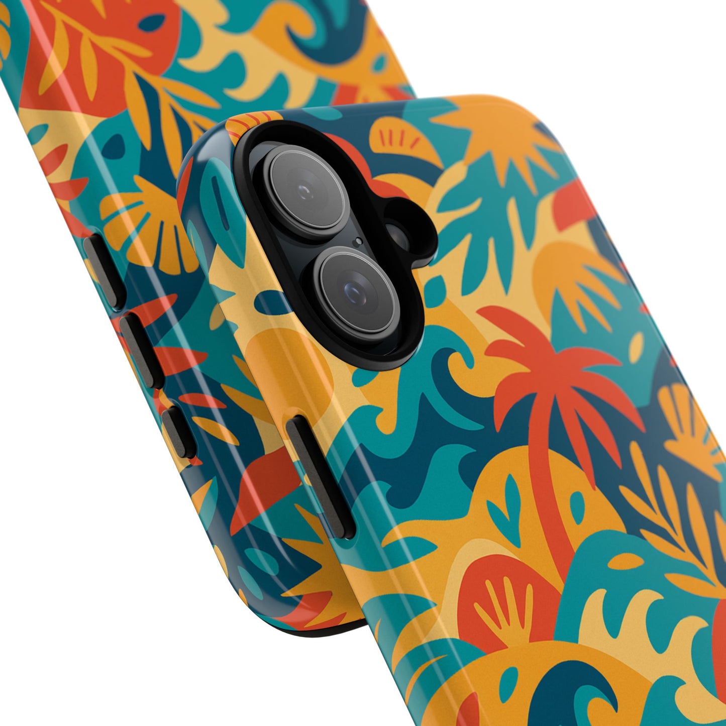 vibrant tropical phone case for stylish protection with 3d wrap design – unisex fashion accessory compatible with iphone 13, 14, 15 & 16 – all models including pro, pro max & plus