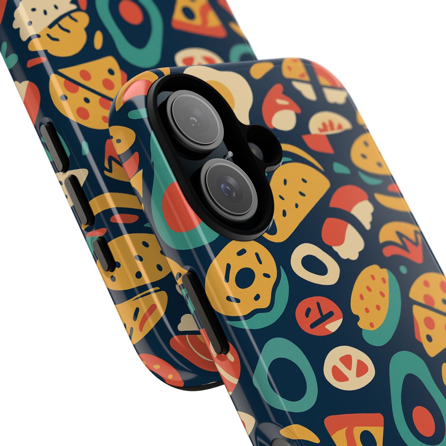 vibrant food-themed protective phone case with 3d design for stylish protection compatible with iphone 13, 14, 15 & 16 – all models including pro, pro max & plus