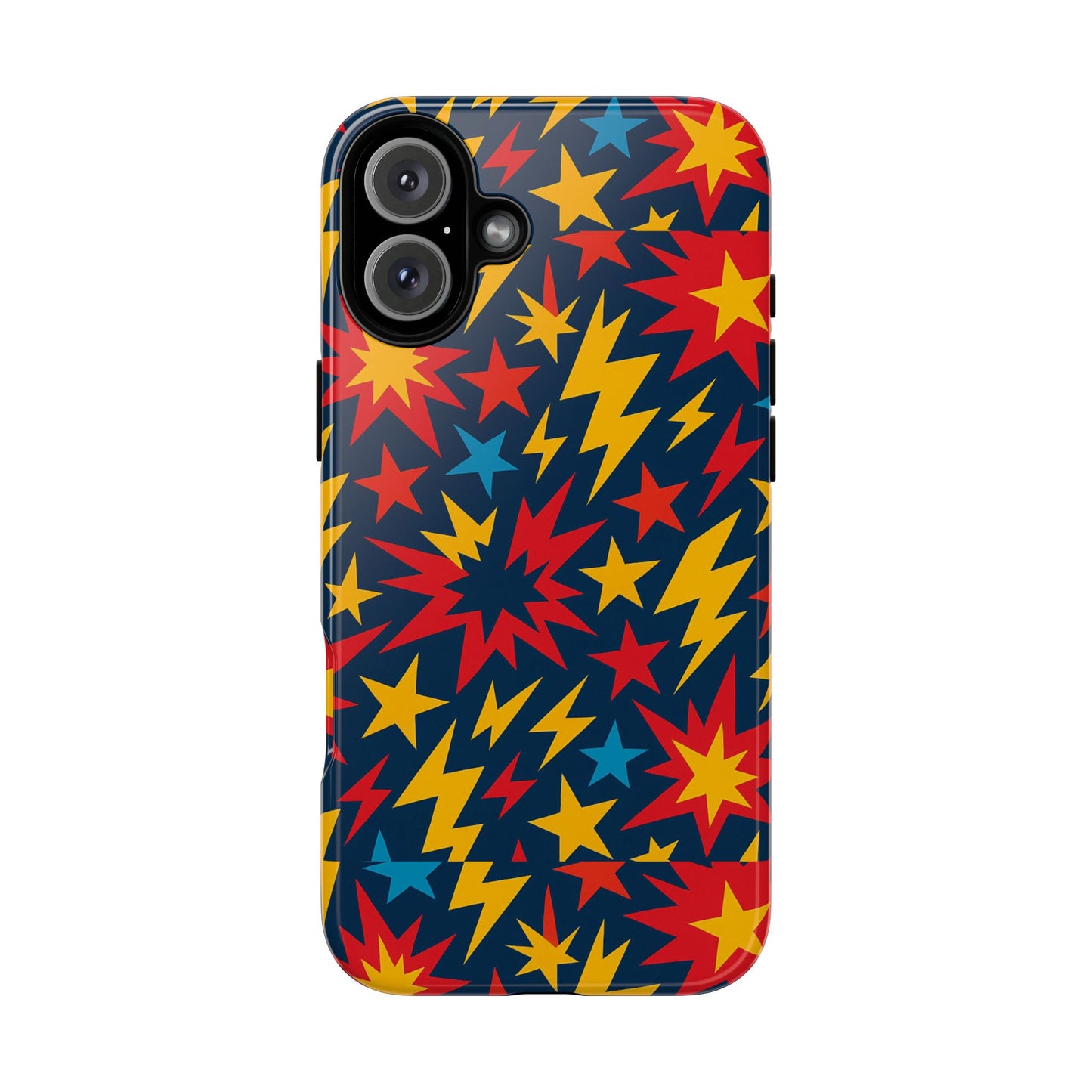 vibrant 3d superhero phone case with colourful lightning design for men and women, stylish protection compatible with iphone 13, 14, 15 & 16 – all models including pro, pro max & plus