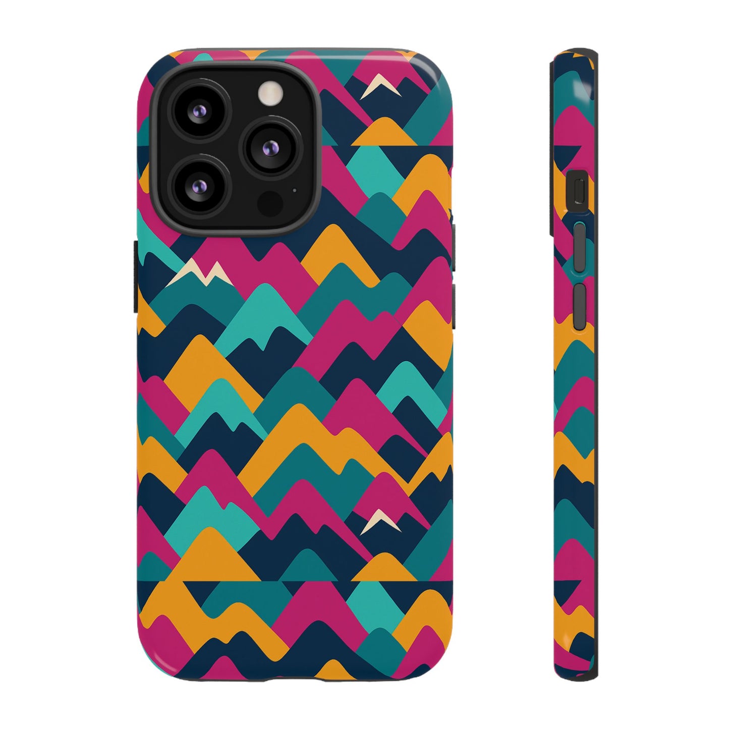 vibrant 3d geometric protective phone case for unisex, stylish smartphone accessory with playful design, compatible with iphone 13, 14, 15 & 16 – all models including pro, pro max & plus