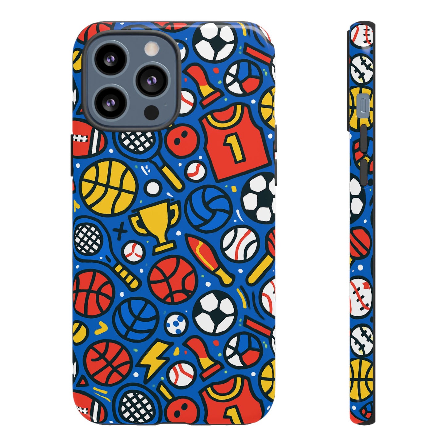 vibrant sports-themed protective phone case with 3d design for unique style – compatible with iphone 13, 14, 15 & 16 – all models including pro, pro max & plus
