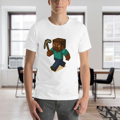 2025 New 150g Men's Short Sleeve T-shirt, Breathable Cotton Fitness Tee, Casual Wear for Home, Travel, and Events, Stylish Double-Sided Print, Comfortable Fit