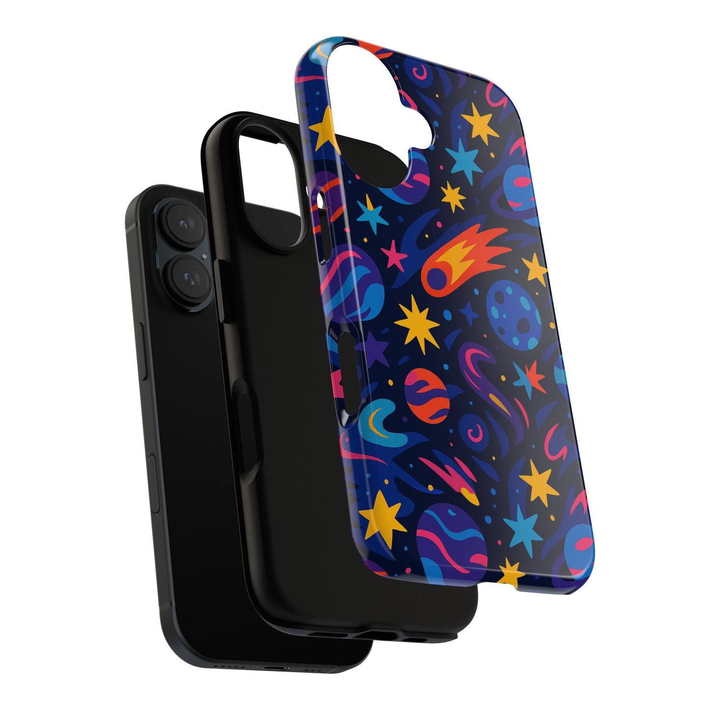 vibrant 3d space design protective phone case for stylish protection and self-expression compatible with iphone 13, 14, 15 & 16 – all models including pro, pro max & plus