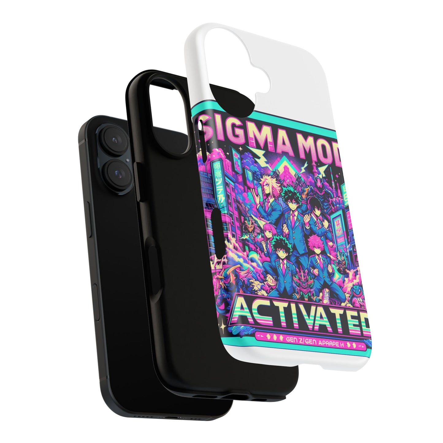 vibrant sigma mode activated protective phone case for anime lovers, 3d wrap design, durable tpu silicone, uv protected, stylish drop protection, gift for friends