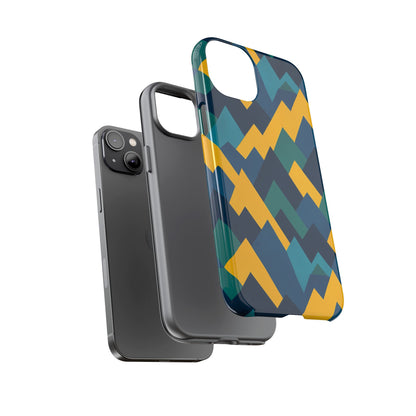 Vibrant Geometric Mountain Design Protective Phone Case for Unique Style and Durable Protection Compatible with iPhone 13, 14, 15 & 16 – all models including Pro, Pro Max & Plus
