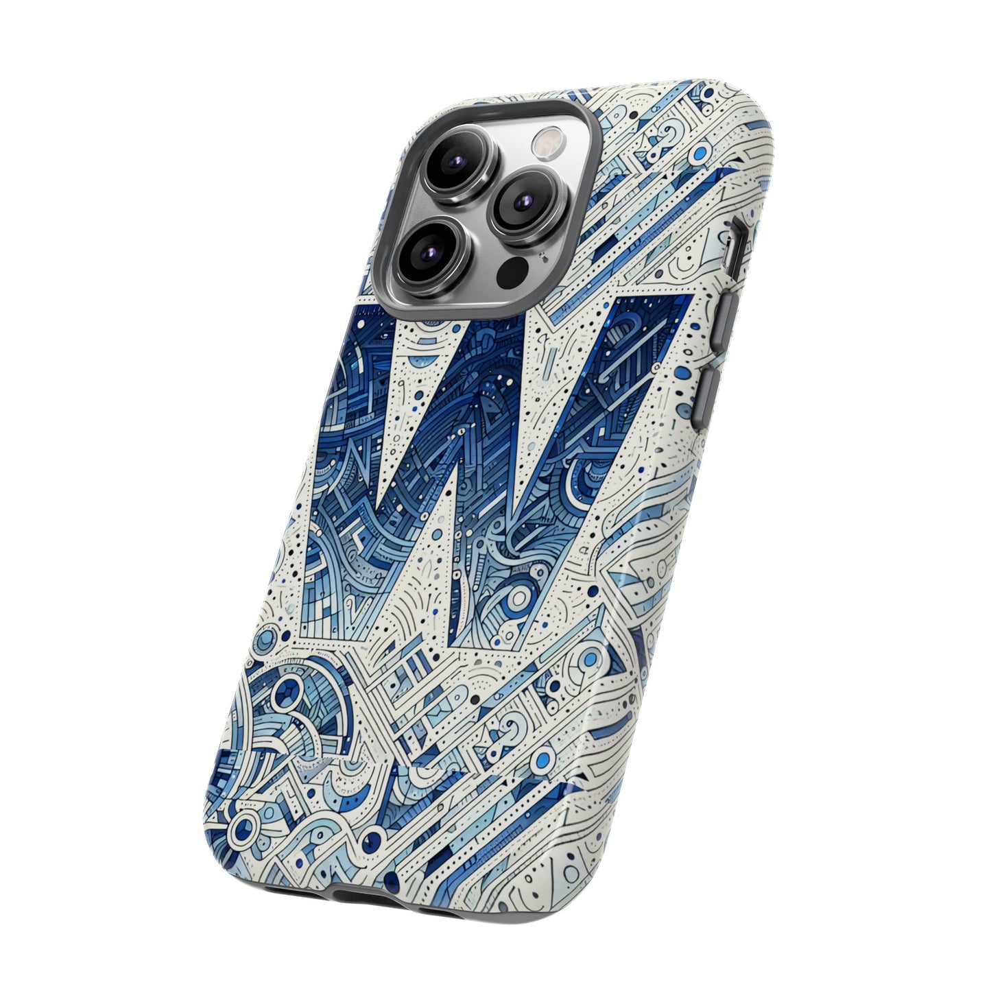 blue alphabet w phone case for smartphones - vibrant 3d wrap design with shock absorption and uv protection, suitable for fans of anime, comics, and unique accessories