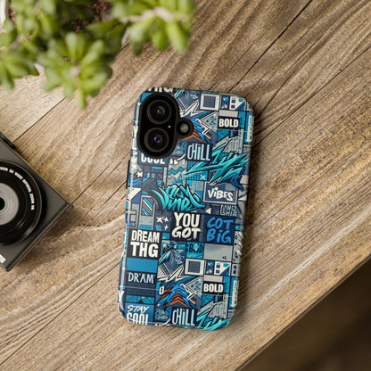 Vibrant 3D Wrap Protective Phone Case in Blue with Playful Graphic Design for Stylish Protection – Compatible with iPhone 13, 14, 15 & 16 – All Models Including Pro, Pro Max & Plus