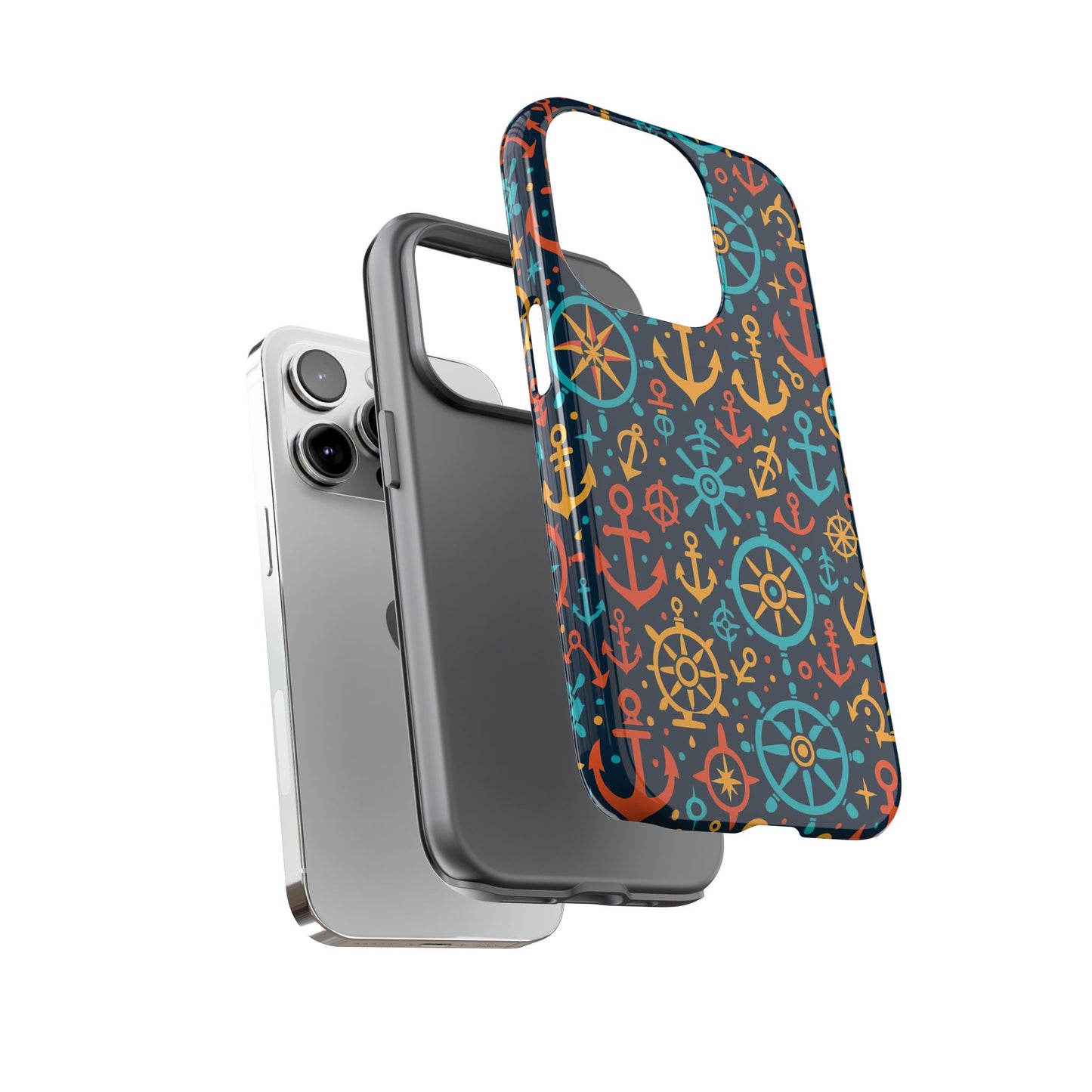 vibrant nautical pattern phone case for stylish protection – bold accessory for iphone 13, 14, 15 & 16 – all models including pro, pro max & plus