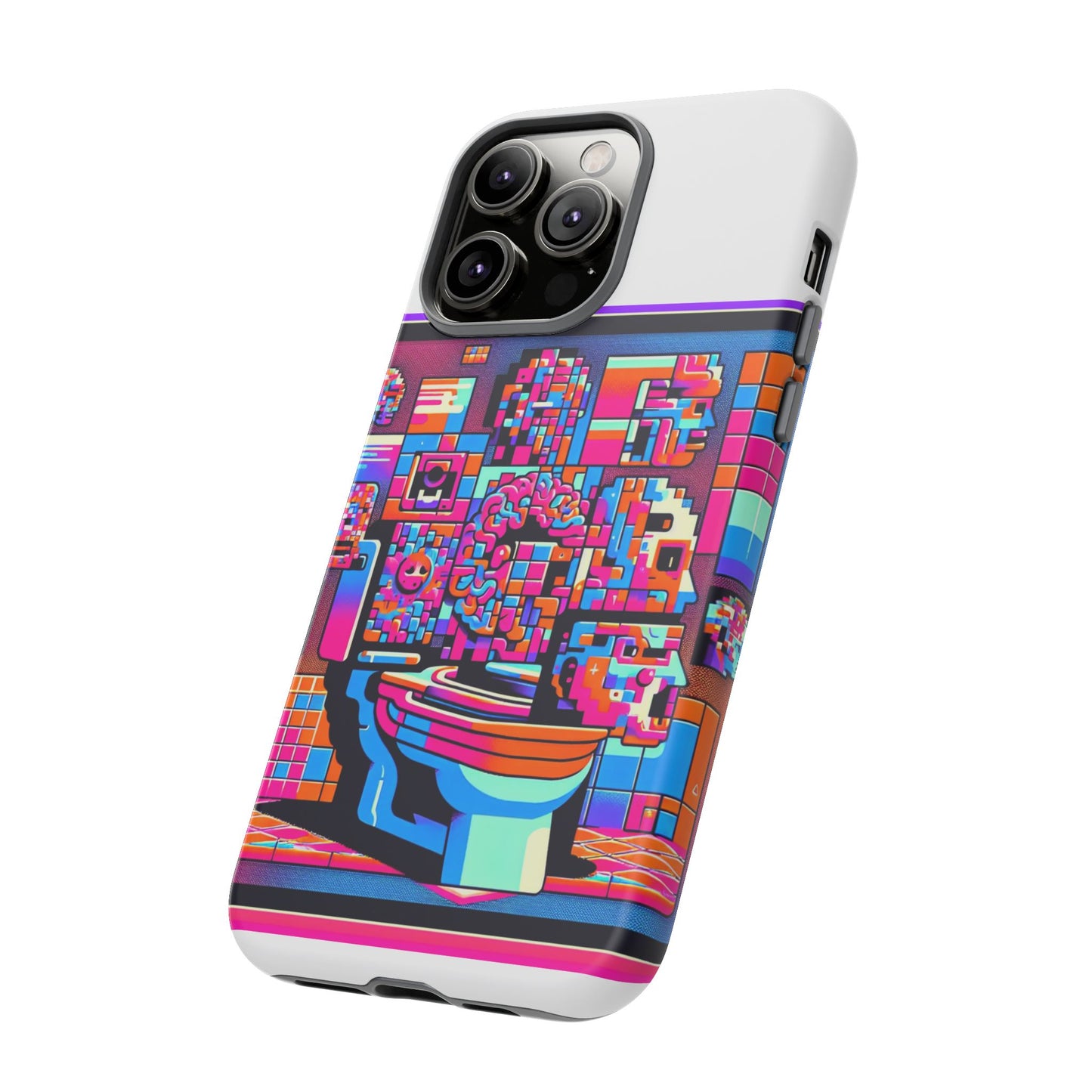 toilet head big brain 3d wrap protective phone case for anime lovers, durable tpu silicone, uv protected, stylish gift for birthdays and holidays
