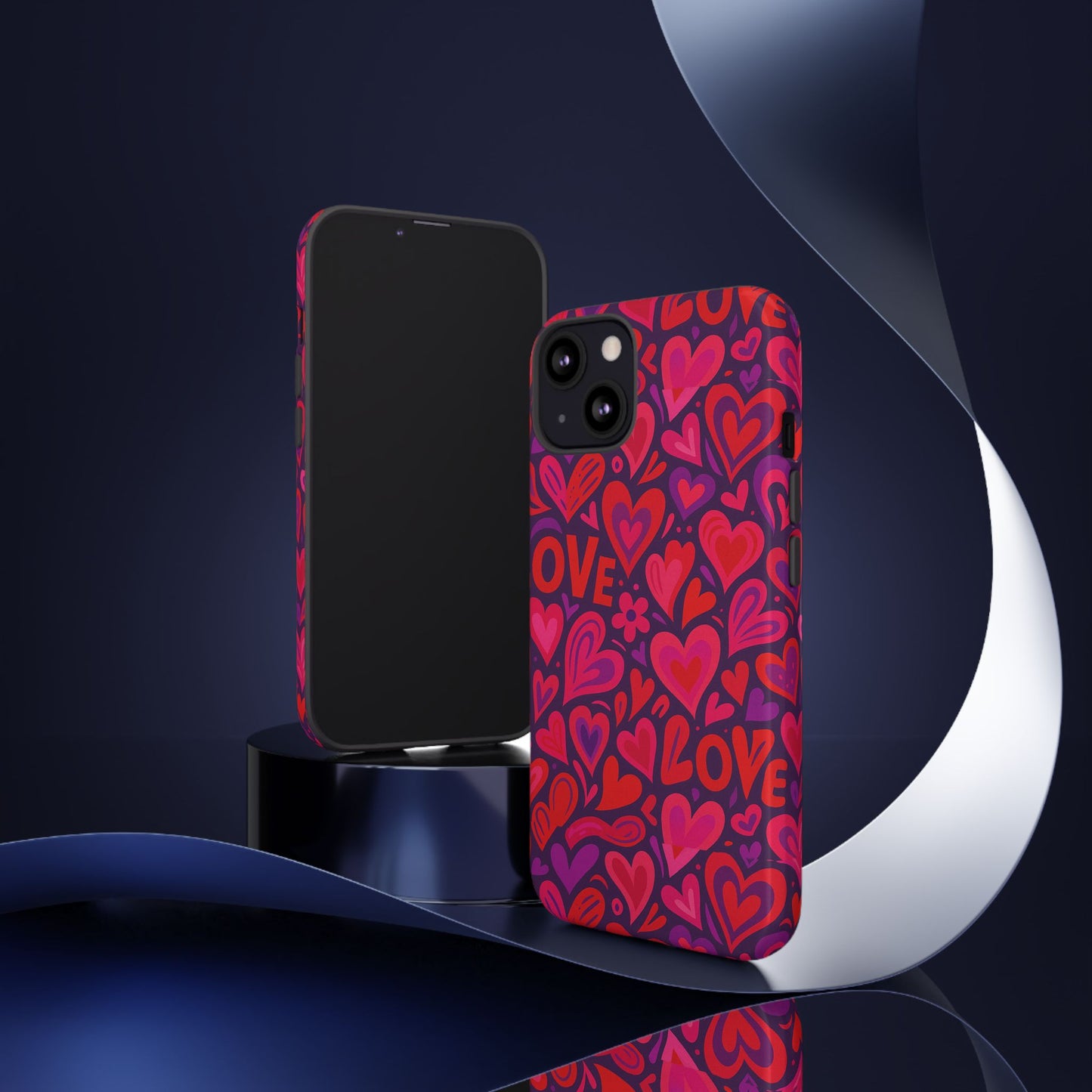 multicolour 3d heart pattern protective phone case for smartphones – vibrant design for stylish protection, compatible with iphone 13, 14, 15 & 16 – all models including pro, pro max & plus