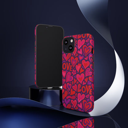 Multicolour 3D Heart Pattern Protective Phone Case for Smartphones – Vibrant Design for Stylish Protection, Compatible with iPhone 13, 14, 15 & 16 – all models including Pro, Pro Max & Plus