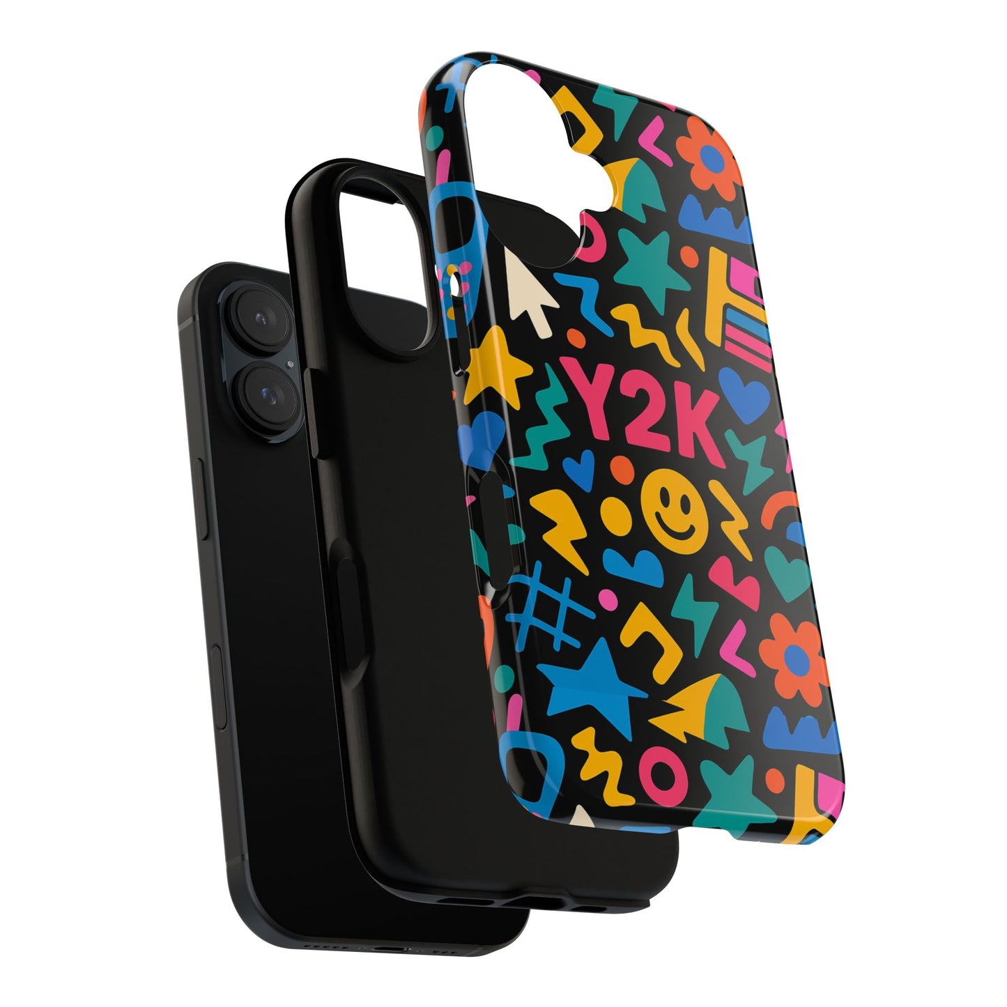 vibrant y2k design 3d wrap protective phone case for unique style and fashion accessory compatible with iphone 13, 14, 15 & 16 – all models including pro, pro max & plus