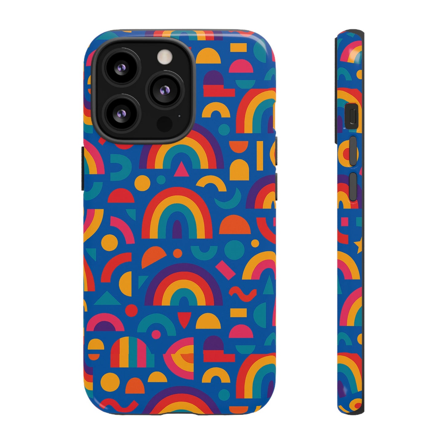 rainbow 3d wrap protective phone case stylish accessory for adults and teens compatible with iphone 13, 14, 15 & 16 – all models including pro, pro max & plus