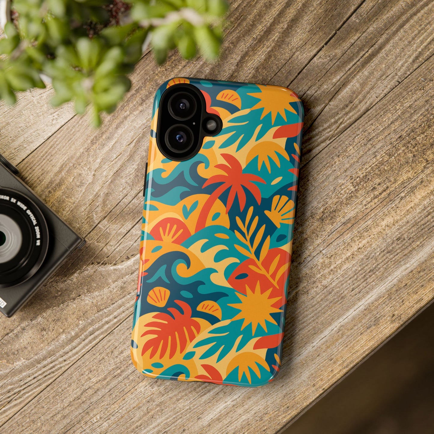 vibrant tropical phone case for stylish protection with 3d wrap design – unisex fashion accessory compatible with iphone 13, 14, 15 & 16 – all models including pro, pro max & plus