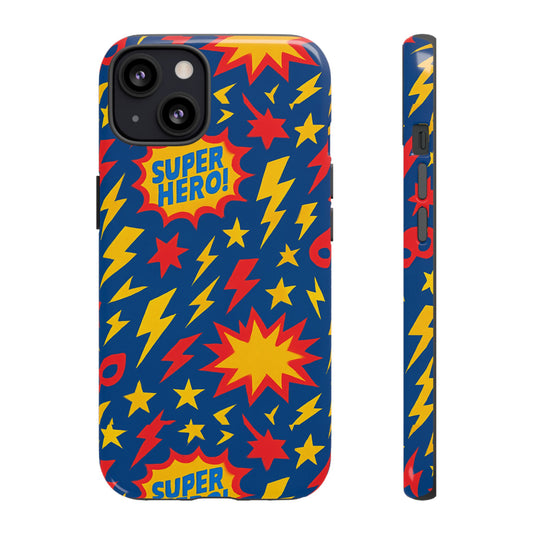 Vibrant 3D Superhero Phone Case – Colourful Retro Design for Kids and Adults – Stylish Protection Compatible with iPhone 13, 14, 15 & 16 – All Models Including Pro, Pro Max & Plus