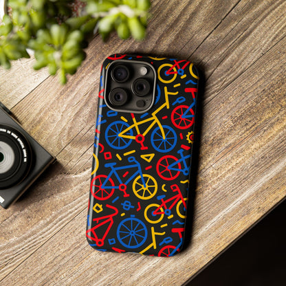 Multicolour 3D Bicycle Phone Case with Retro Design for Stylish Protection Compatible with iPhone 13, 14, 15 & 16 – all models including Pro, Pro Max & Plus