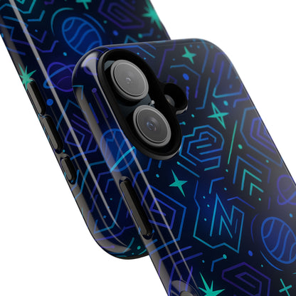 Vibrant Space Design Protective Phone Case in Blue and Green 3D Wrap for Stylish Protection Compatible with iPhone 13, 14, 15 & 16 – All Models Including Pro, Pro Max & Plus