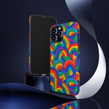 Multicolour Rainbow Protective Phone Case with 3D Design for Stylish Protection Compatible with iPhone 13, 14, 15 & 16 – All Models Including Pro, Pro Max & Plus