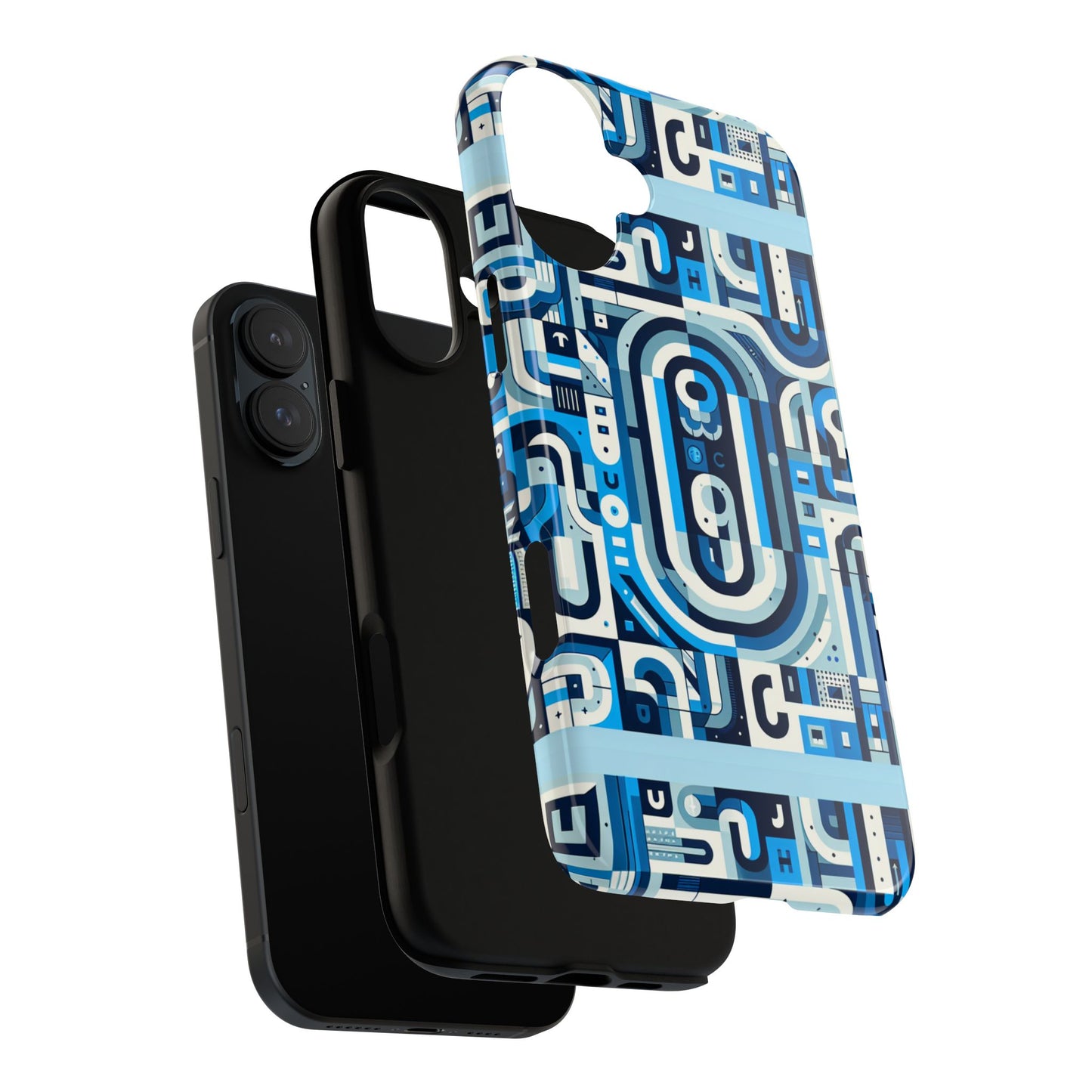 blue alphabet u letter phone case with 3d wrap uv protected shock absorption for kids and teenagers