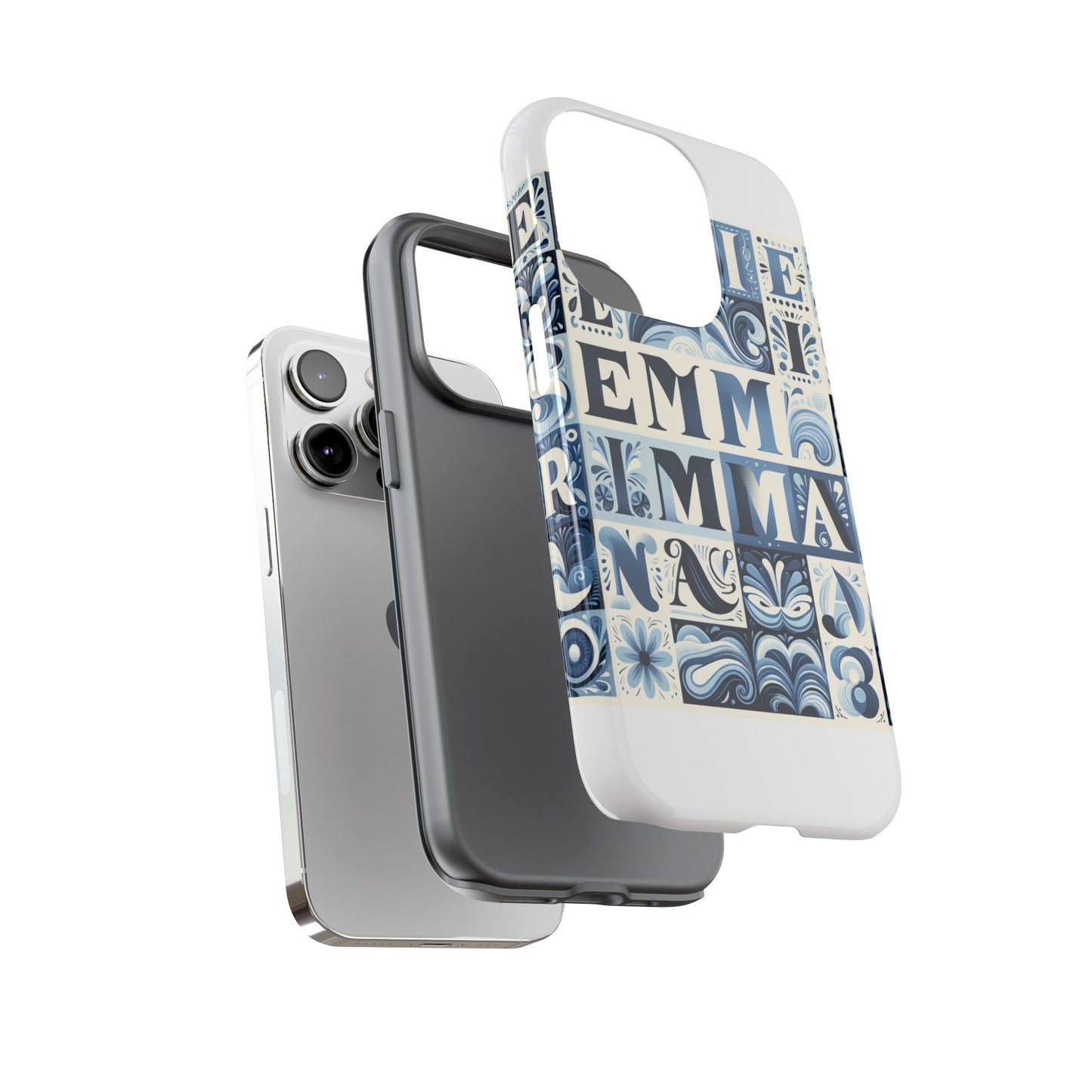 vibrant 3d alphabet design protective phone case in blue for stylish smartphone accessories compatible with iphone 13, 14, 15 & 16 – all models including pro, pro max & plus