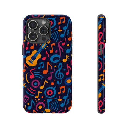 Vibrant 3D Music Design Protective Phone Case for Music Lovers Stylish Accessory Compatible with iPhone 13, 14, 15 & 16 – all models including Pro, Pro Max & Plus