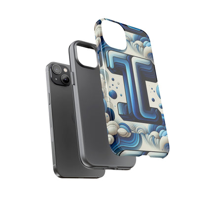 Blue Alphabet T Phone Case with 3D Wrap Design for Kids and Teens Shockproof TPU Cover with Vivid Colours and Anime-Inspired Graphics