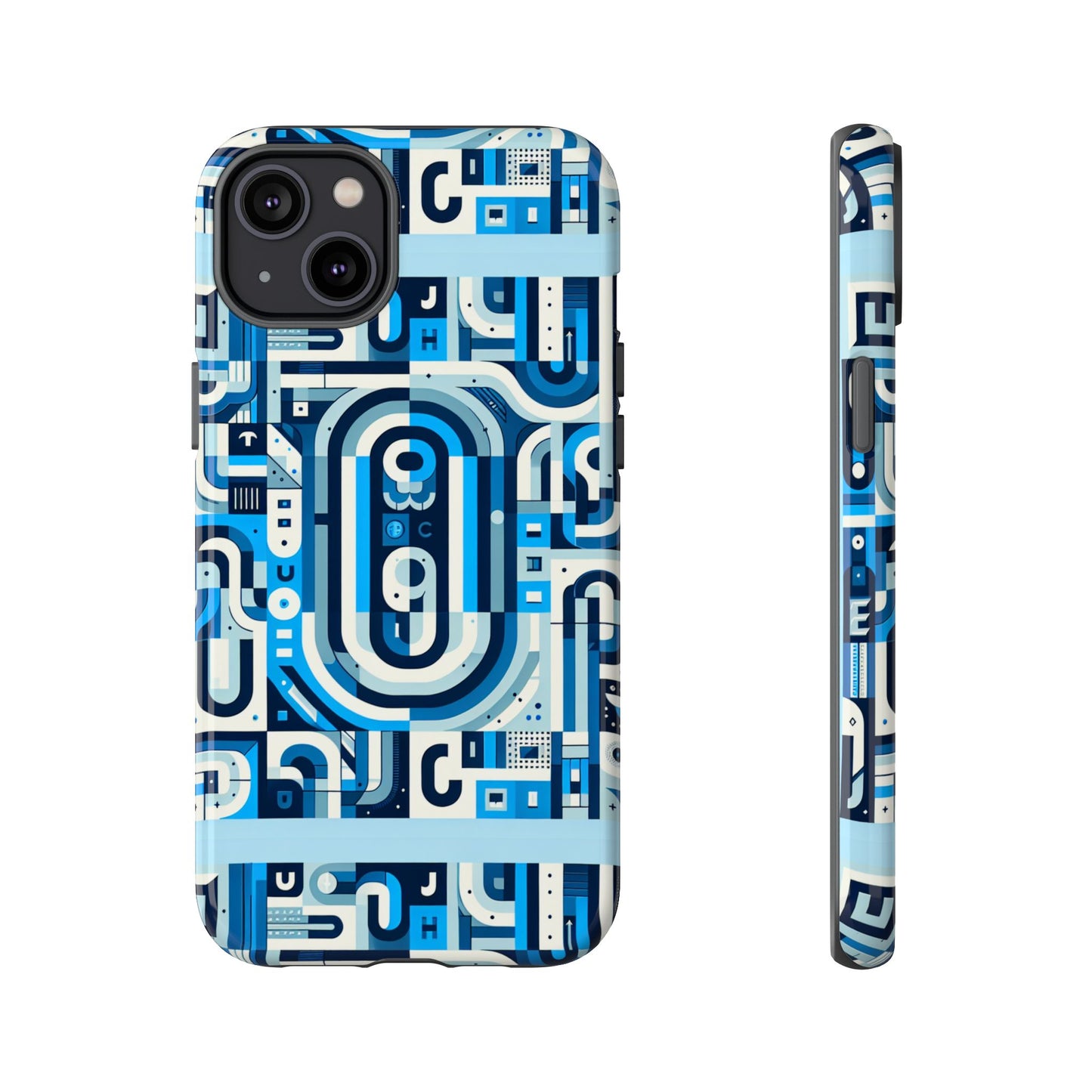 blue alphabet u letter phone case with 3d wrap uv protected shock absorption for kids and teenagers