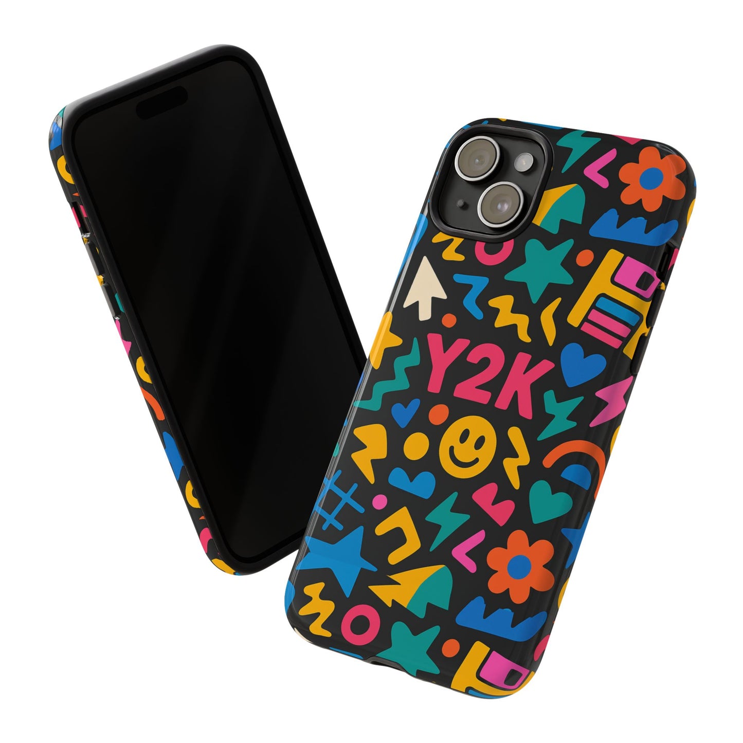 vibrant y2k design 3d wrap protective phone case for unique style and fashion accessory compatible with iphone 13, 14, 15 & 16 – all models including pro, pro max & plus