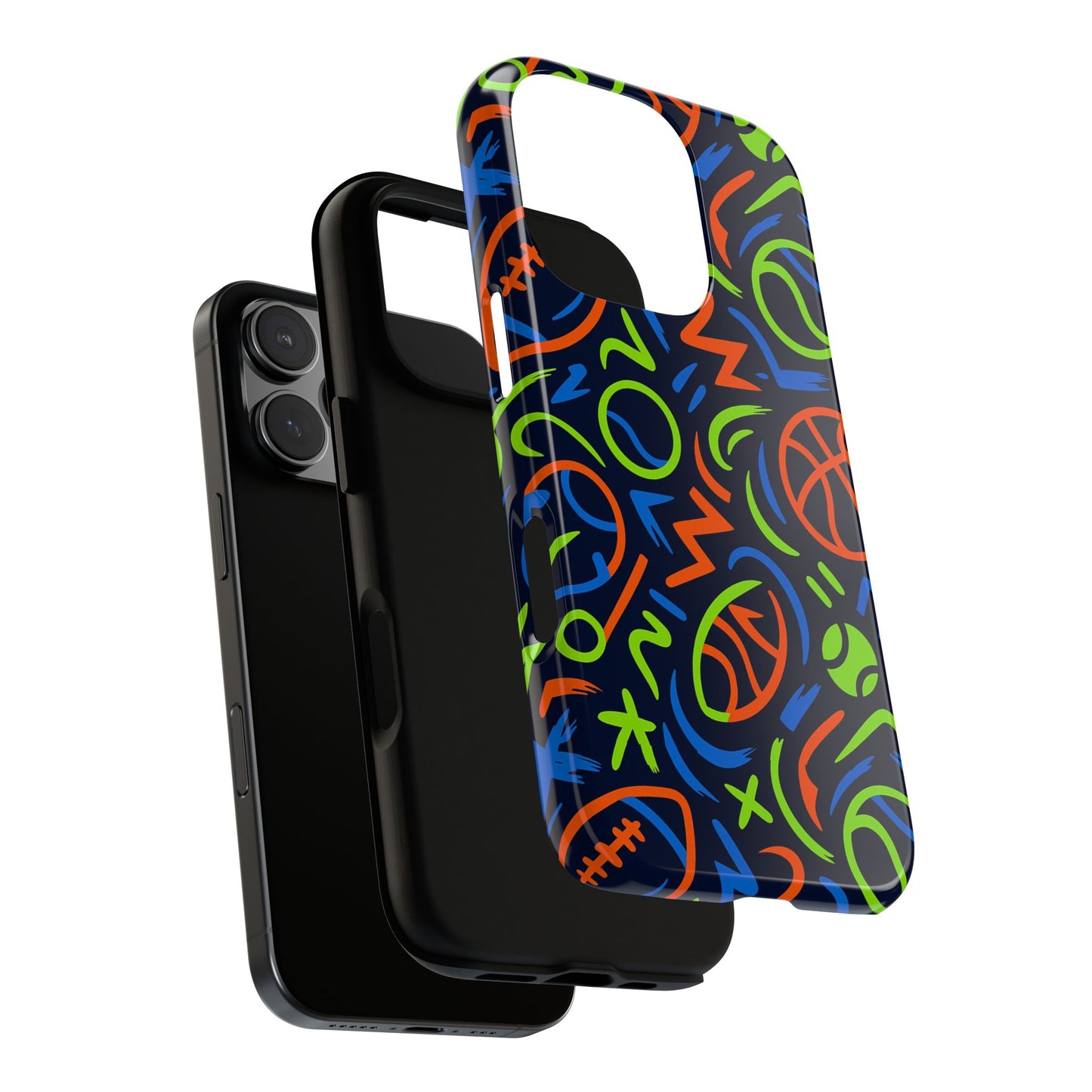 vibrant 3d wrap protective phone case with colourful sports design for unique style and expression compatible with iphone 13, 14, 15 & 16 – all models including pro, pro max & plus