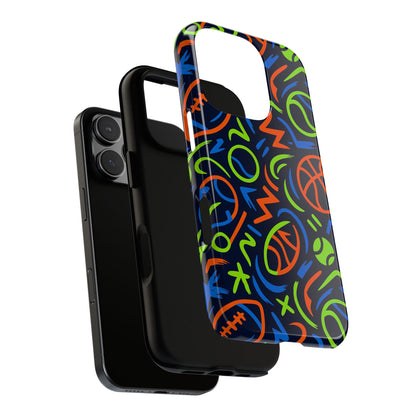 Vibrant 3D Wrap Protective Phone Case with Colourful Sports Design for Unique Style and Expression Compatible with iPhone 13, 14, 15 & 16 – all models including Pro, Pro Max & Plus