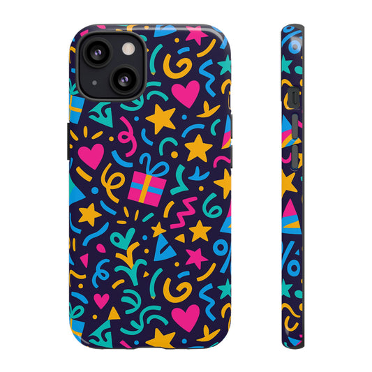 Vibrant Multicolour Retro Phone Case with Fun 3D Design for Stylish Protection and Unique Expression Compatible with iPhone 13, 14, 15 & 16 – all models including Pro, Pro Max & Plus