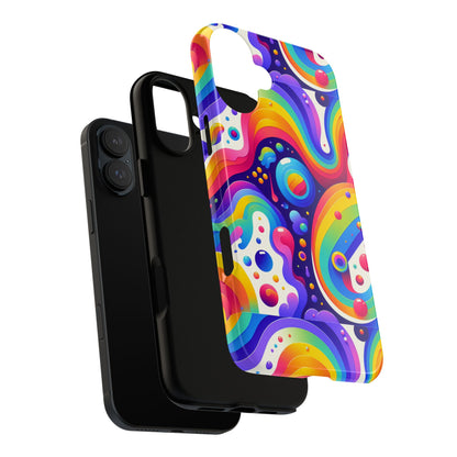 Pattern Image 6 Vibrant Shockproof Phone Case for Anime and Comic Fans with Retro Psychedelic Design Compatible with iPhone 13, 14, 15 & 16 – all models including Pro, Pro Max & Plus